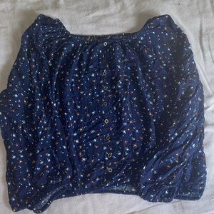 a.n.a Navy Floral Skirt with Multicolor Details